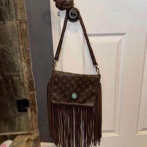 Louis Vuitton Brown Fringe Designer Shoulder Bag